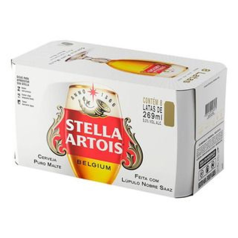 Pack Cerveja Stella Lata 350ml - 8 Unidades
